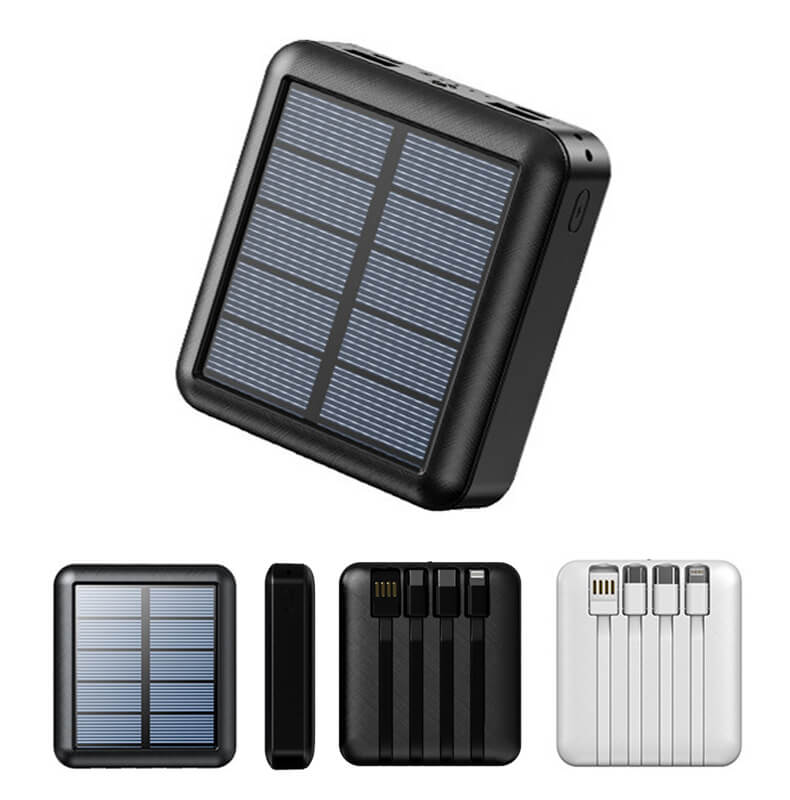 Universal Portable Mobile Power Charger Solar Power Bank 10000mAh With Cable