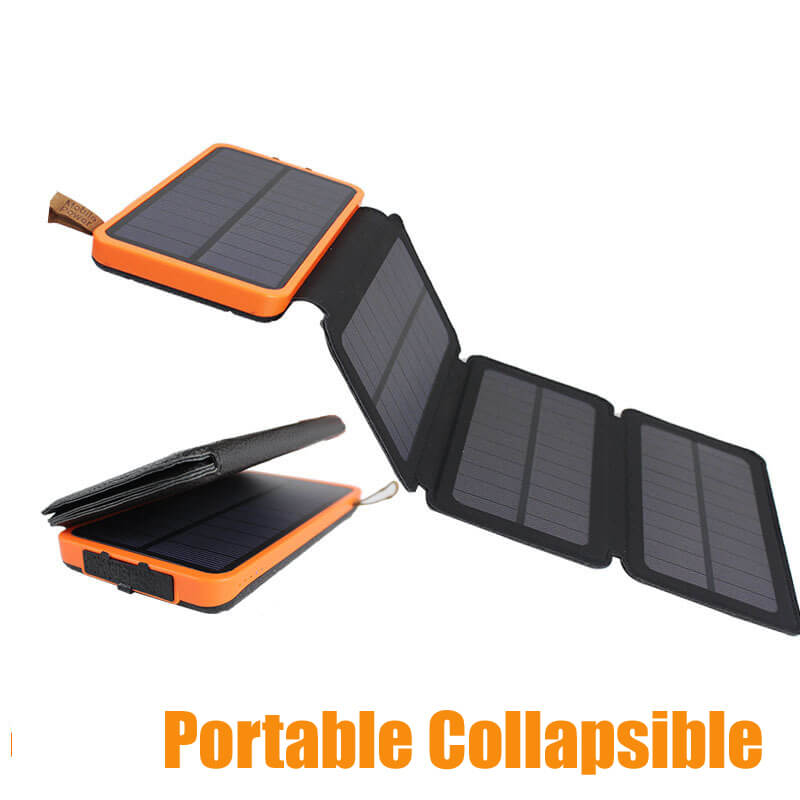 Quality Custom Logo Mobile External Portable Panel Light High Capacity Charger Travel Powerbank Led Solar Power Bank