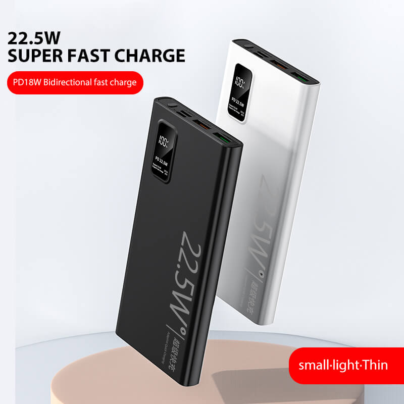 CASUN New Product LED Digital Display 22.5W Power Banks Portable Fast Charging 10000mAh Mobile Charger Power Bank