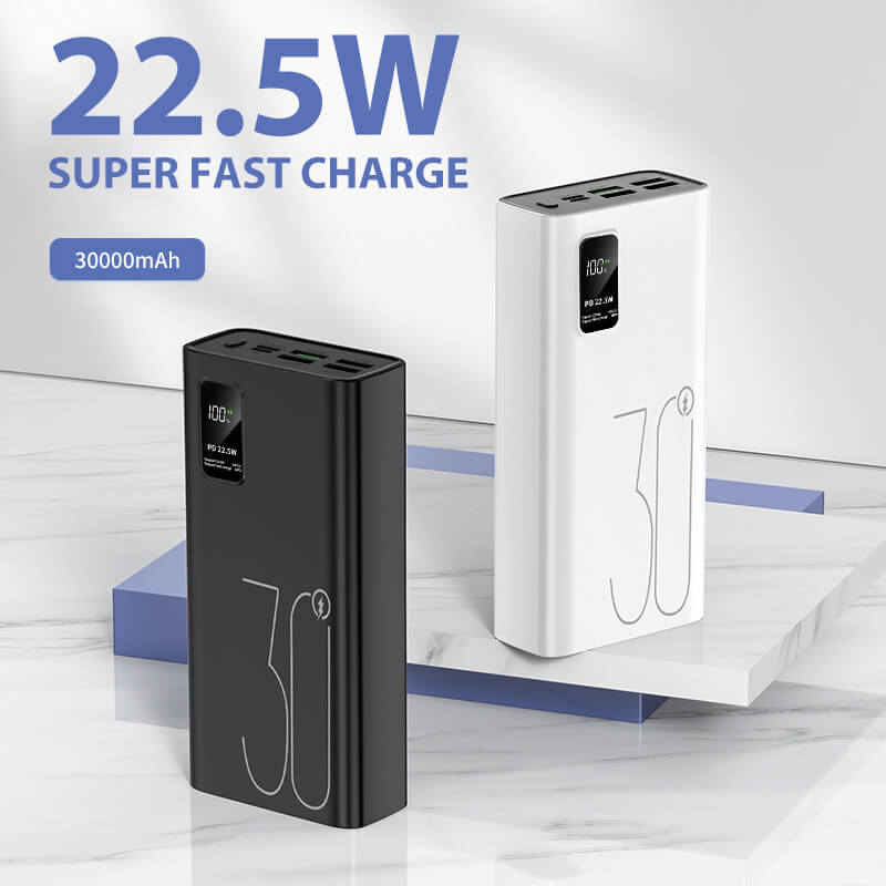 2023 Large Capacity External Battery PD 22.5 Mobile Phone Charger 30000mAh Power Bank Fast Charge