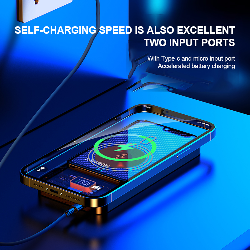New Design Fashion 22.5W Moble Wireless Charger Power Bank 10000mAh with transparent housing