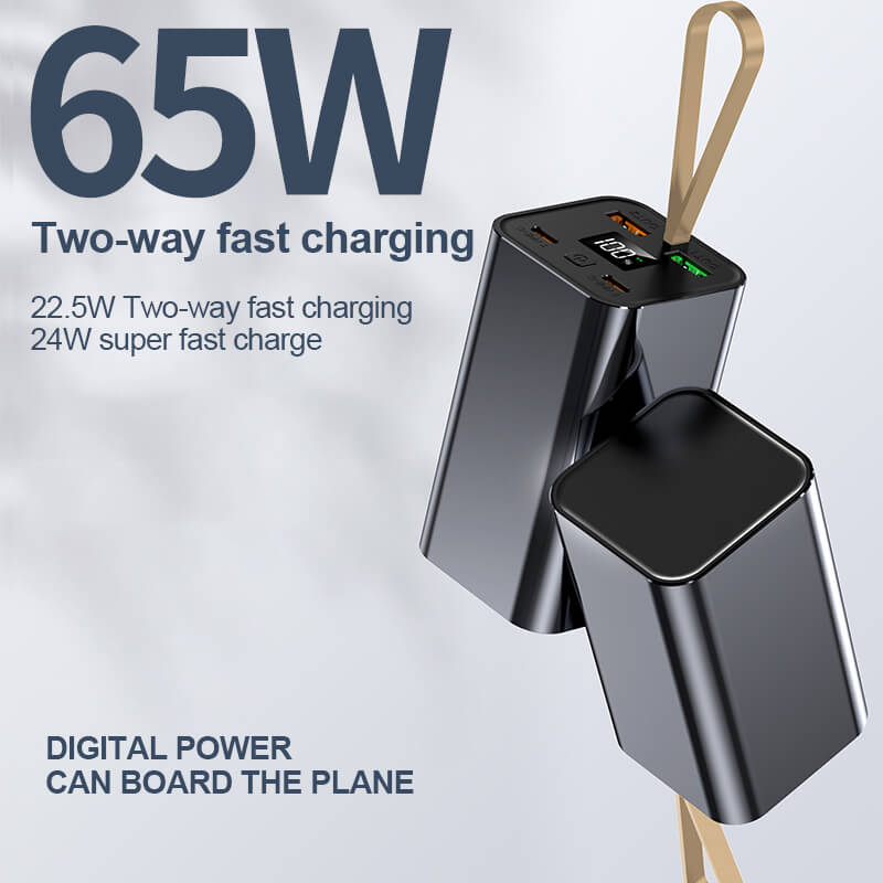 CASUN New Design Fast charger power bank 65W Super Fast Charging Phone Chargers Portable Thin Power Bank Y144