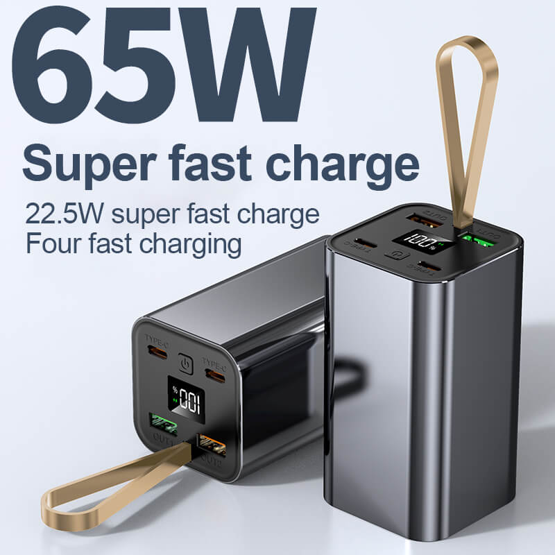 CASUN New Design Fast charger power bank 65W Super Fast Charging Phone Chargers Portable Thin Power Bank