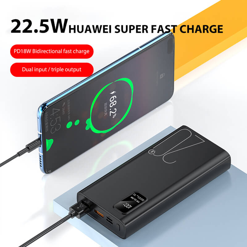 Newest Design Dual Inputs Dual Outputs Power Bank with Type C Output 20000mAh Fast Charging Power Bank