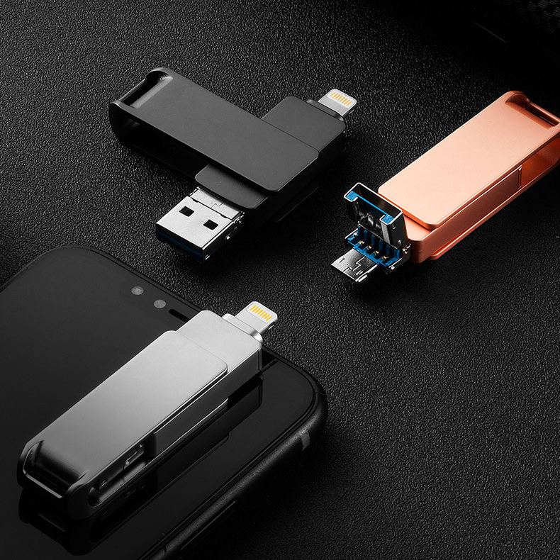 Fashion Popular High Speed Type C OTG USB Memory Stick 128gb 64gb 3 in 1 OTG USB Flash Drive for Mobile Phone  OTG-01A
