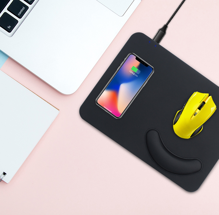 Casun Best Quality Wireless Qi Fast Charging Desktop Pad 10W Wireless Charger Mouse Pad Wireless Charging