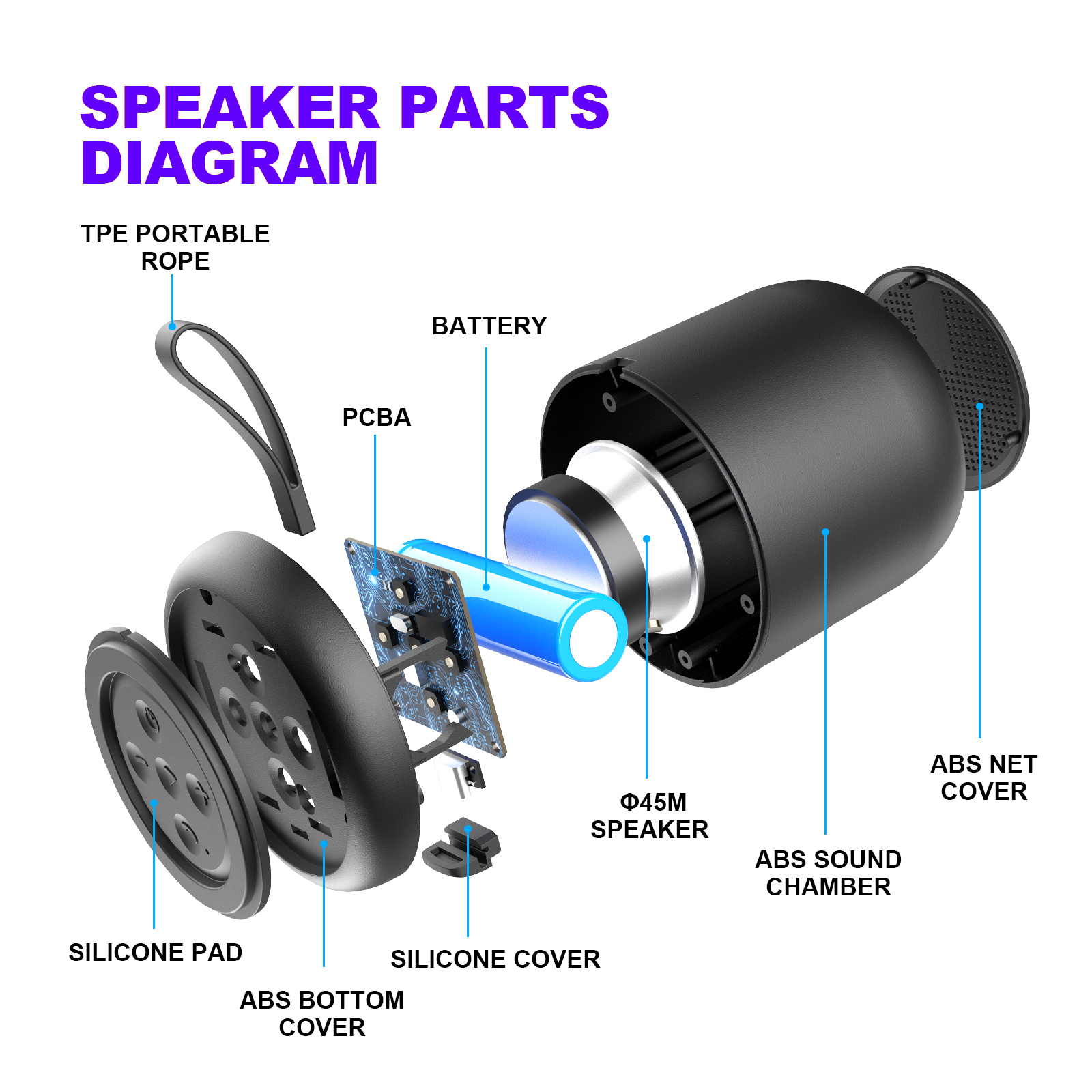 High Quality Professional TWS Bocinas Bluetooth Speaker Portable Mini Wireless Waterproof Bluetooth Speaker BS-218