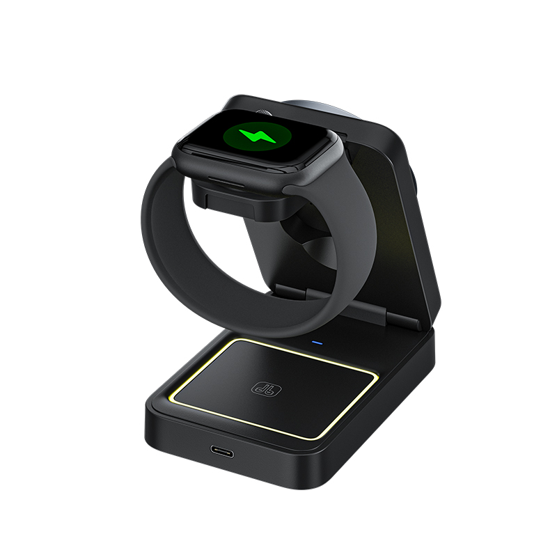 Hot Sale 15W 3 in 1 Magnetic Wireless Charger Phone Foldable Qi Wireless Charger Holder for Smart Watch Earbuds Earphone iPhone