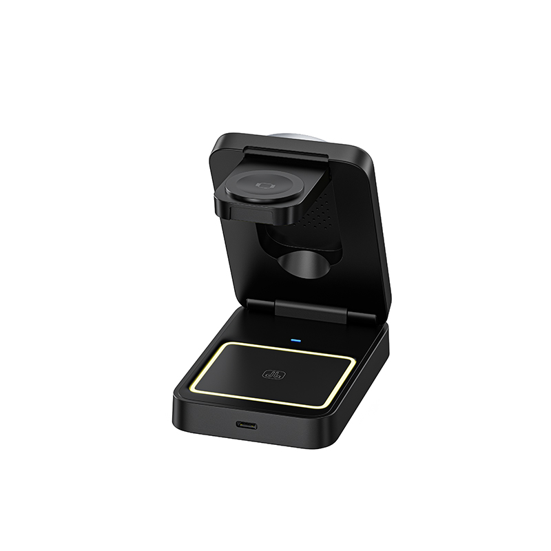 Hot Sale 15W 3 in 1 Magnetic Wireless Charger Phone Foldable Qi Wireless Charger Holder for Smart Watch Earbuds Earphone iPhone