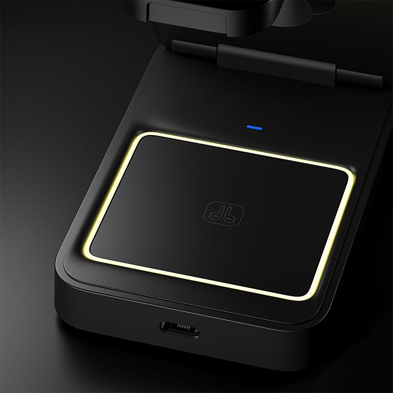 Hot Sale 15W 3 in 1 Magnetic Wireless Charger Phone Foldable Qi Wireless Charger Holder for Smart Watch Earbuds Earphone iPhone