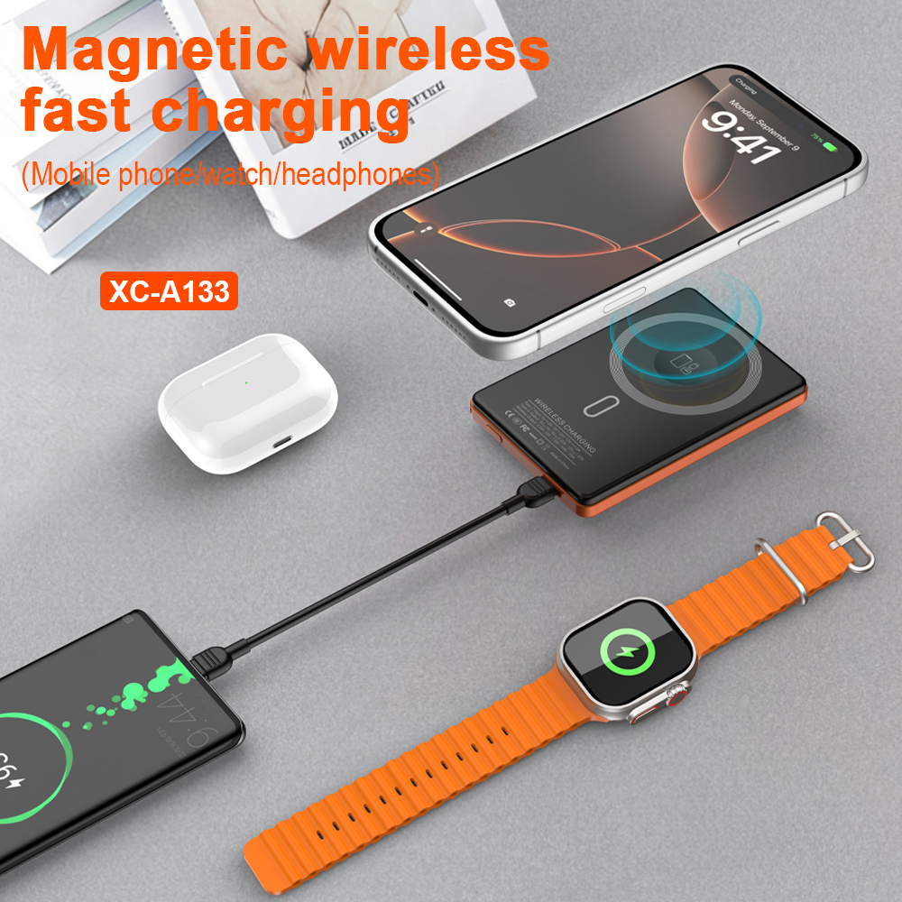 New Arrival Pd20w Custom logo ultra Thin Power Banks Battery Pack Mini Powerbank Portable Charger Wireless Magnetic Power Bank