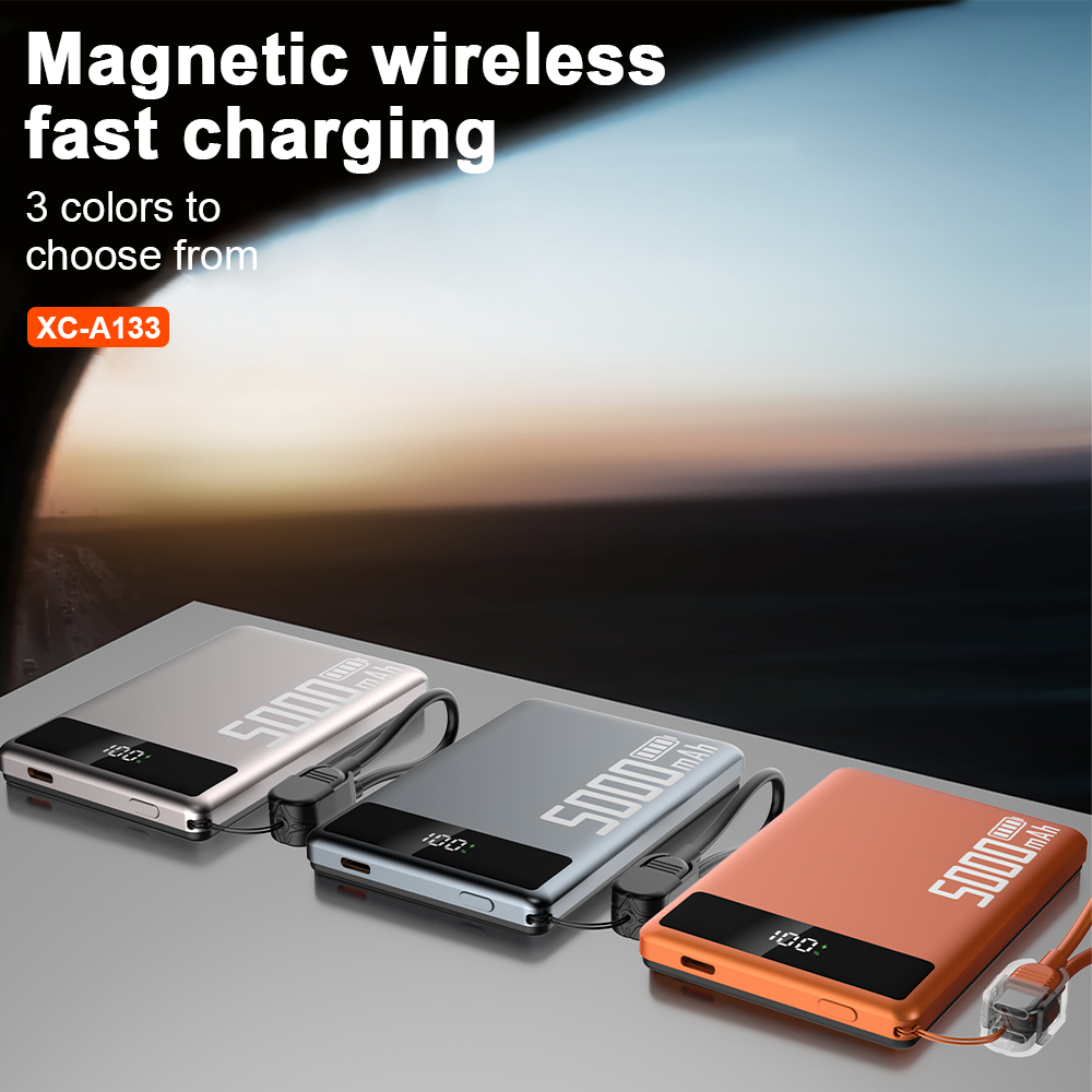 New Arrival Pd20w Custom logo ultra Thin Power Banks Battery Pack Mini Powerbank Portable Charger Wireless Magnetic Power Bank