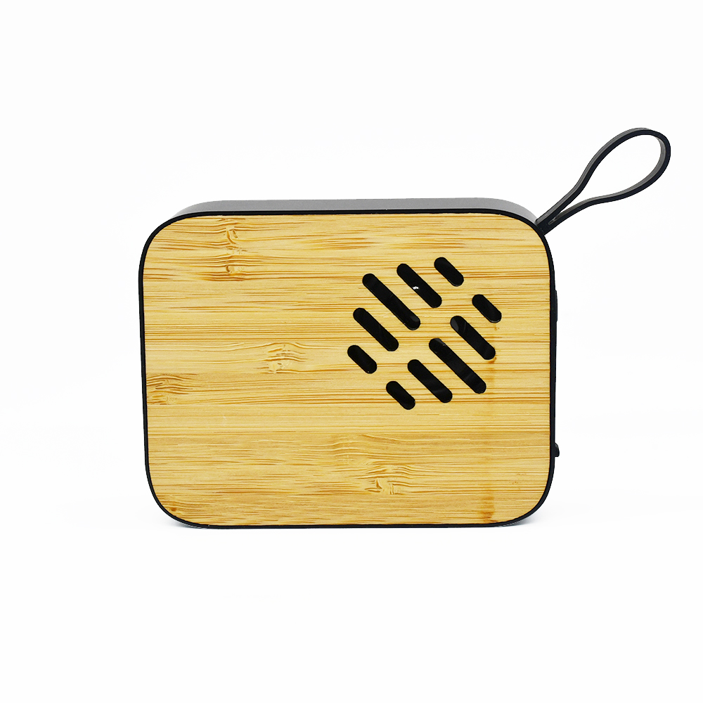 Custom Creative Shell Bamboo Stainless Steel Simple Square Wood Bluetooth Speaker