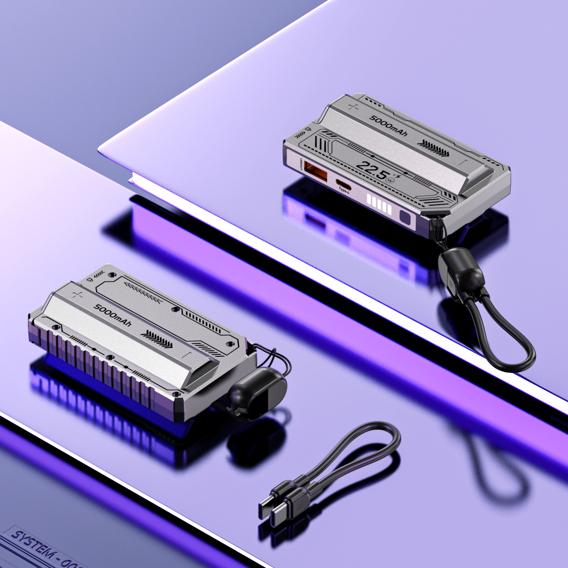 2026 New Design 5000mAh Detachable Power Bank Fast Charging Replaceable Li-Ion Battery Pack 22.5W Detachable Power Bank