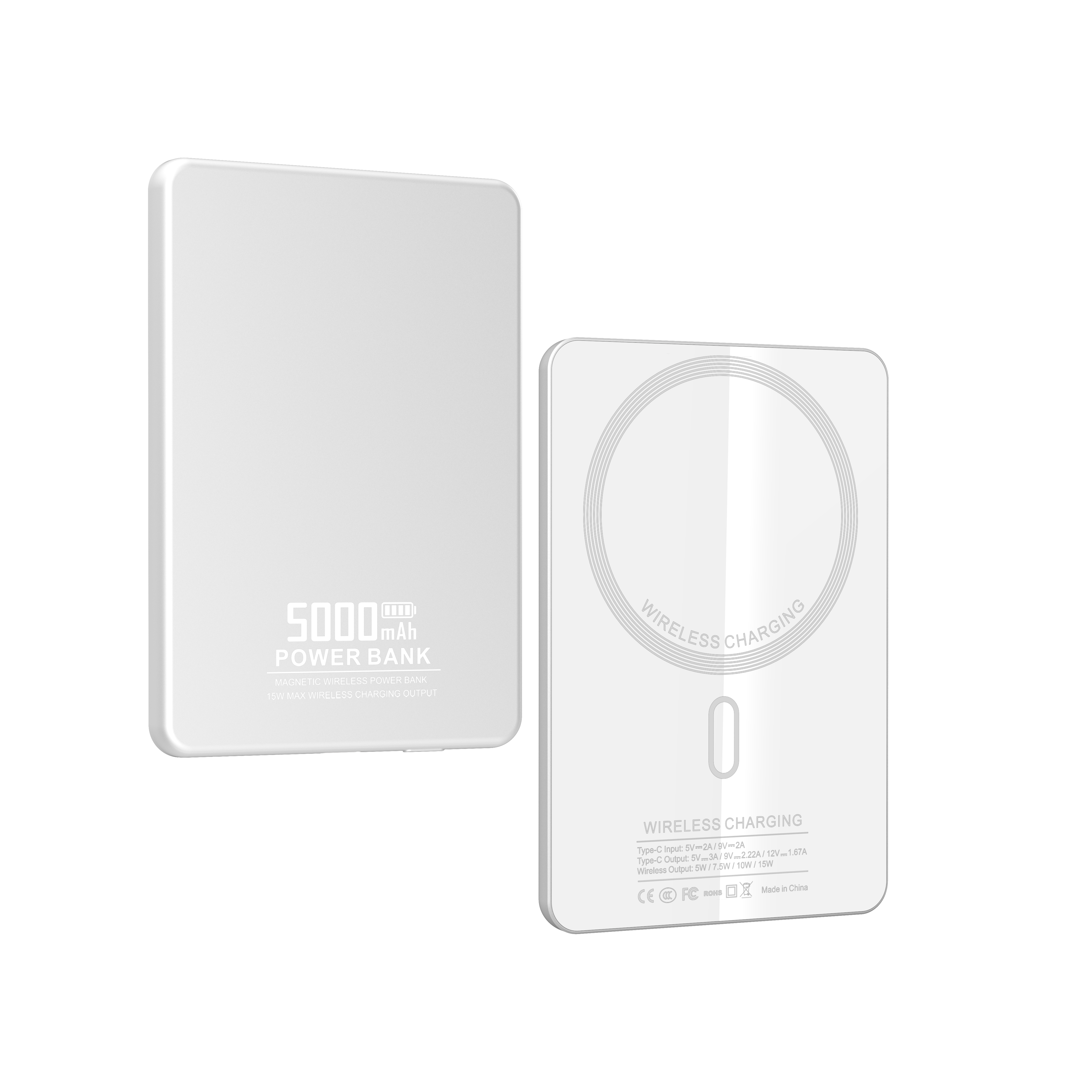 Ultra-thin 6.35mm 15W Magnetic Wireless Charging 5000mAh PD20W Fast Charging Portable Power Bank