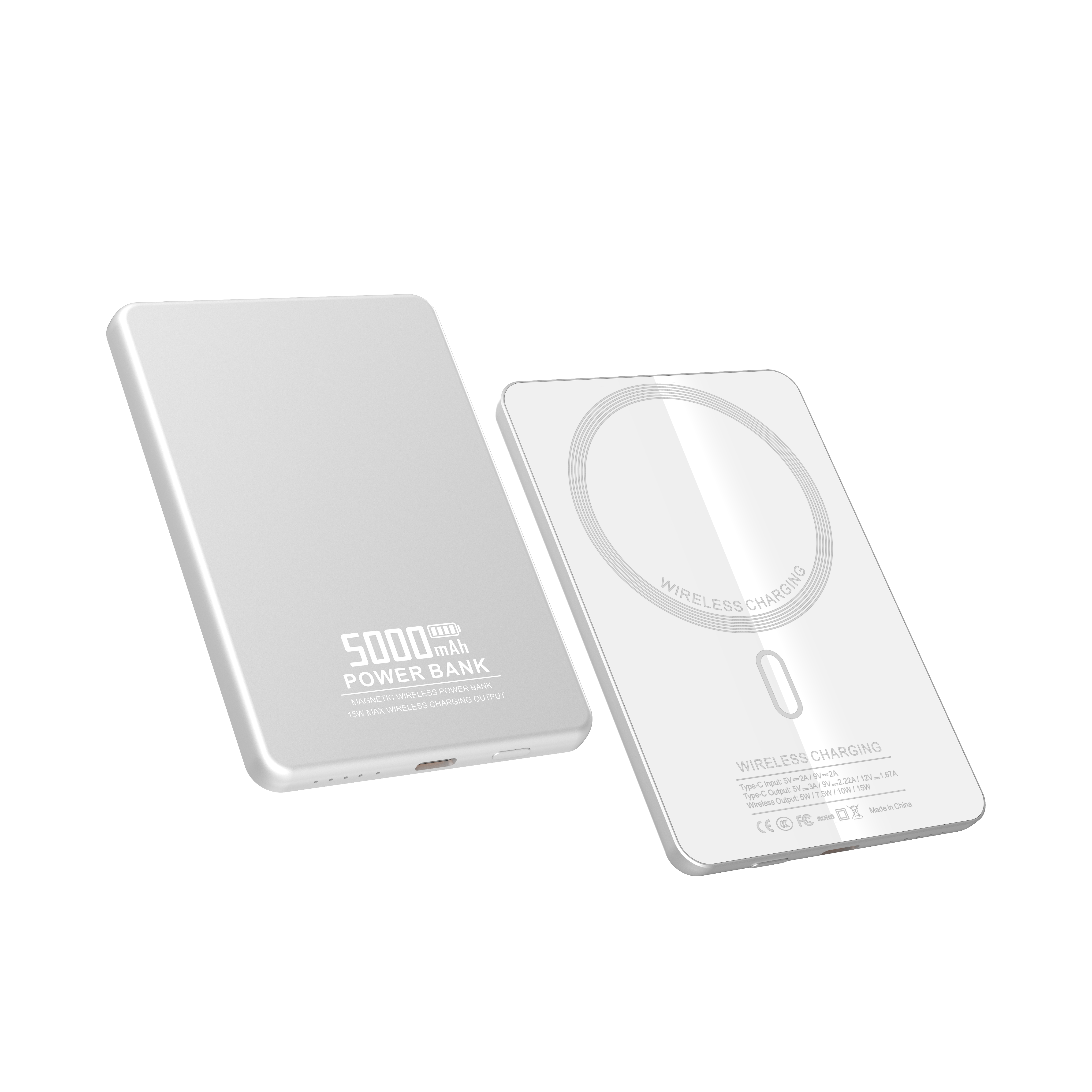 Ultra-thin 6.35mm 15W Magnetic Wireless Charging 5000mAh PD20W Fast Charging Portable Power Bank