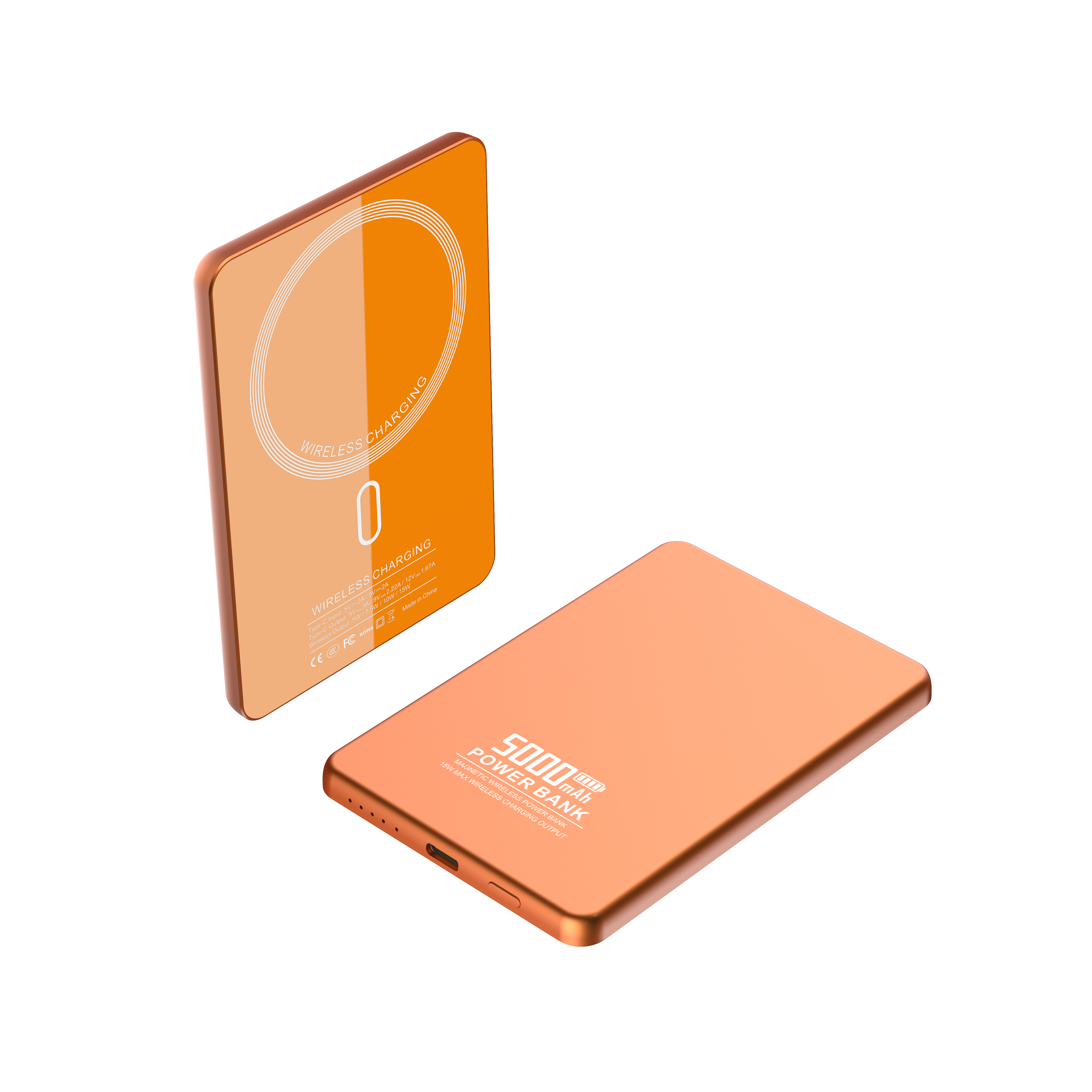 Ultra-thin 6.35mm 15W Magnetic Wireless Charging 5000mAh PD20W Fast Charging Portable Power Bank