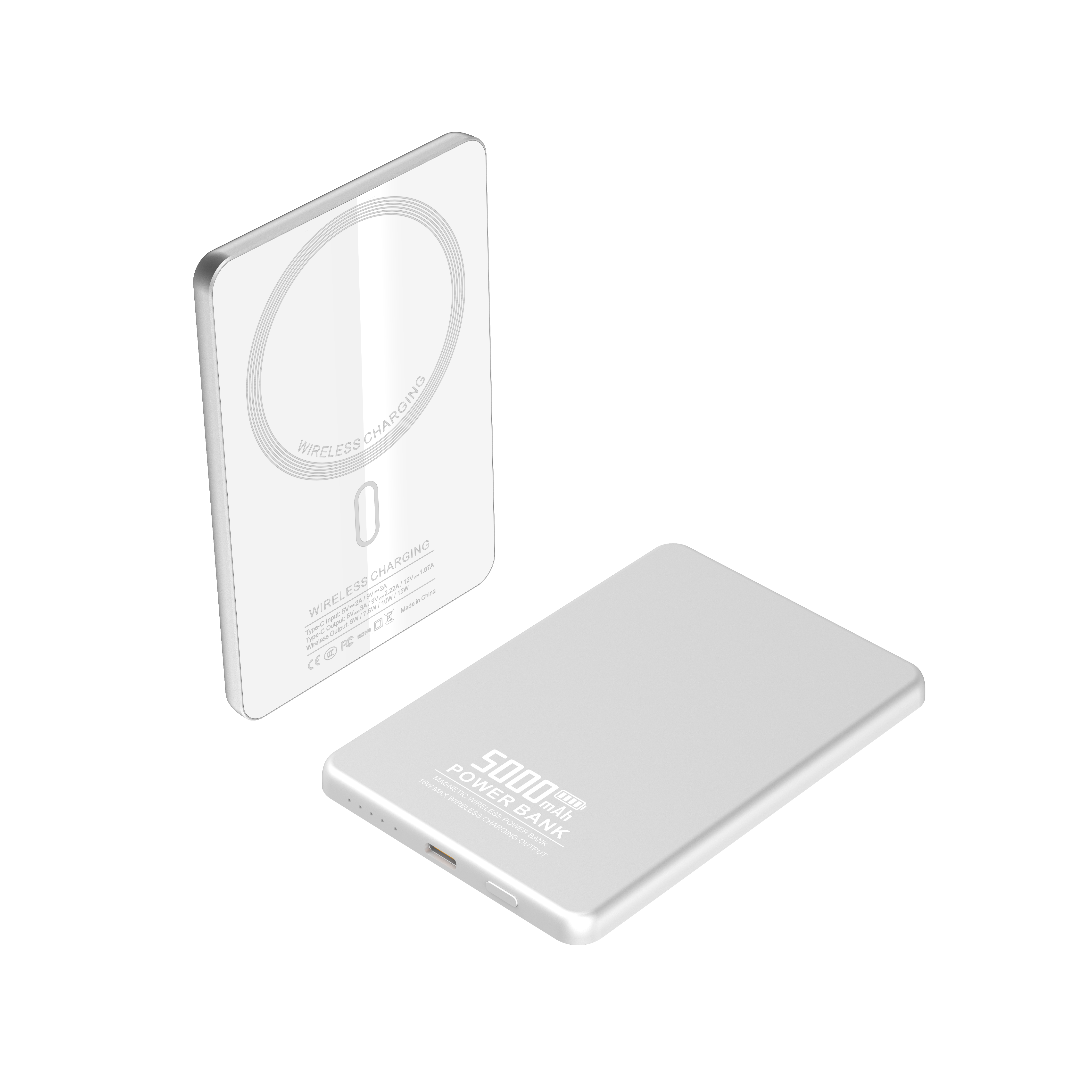 Ultra-thin 6.35mm 15W Magnetic Wireless Charging 5000mAh PD20W Fast Charging Portable Power Bank