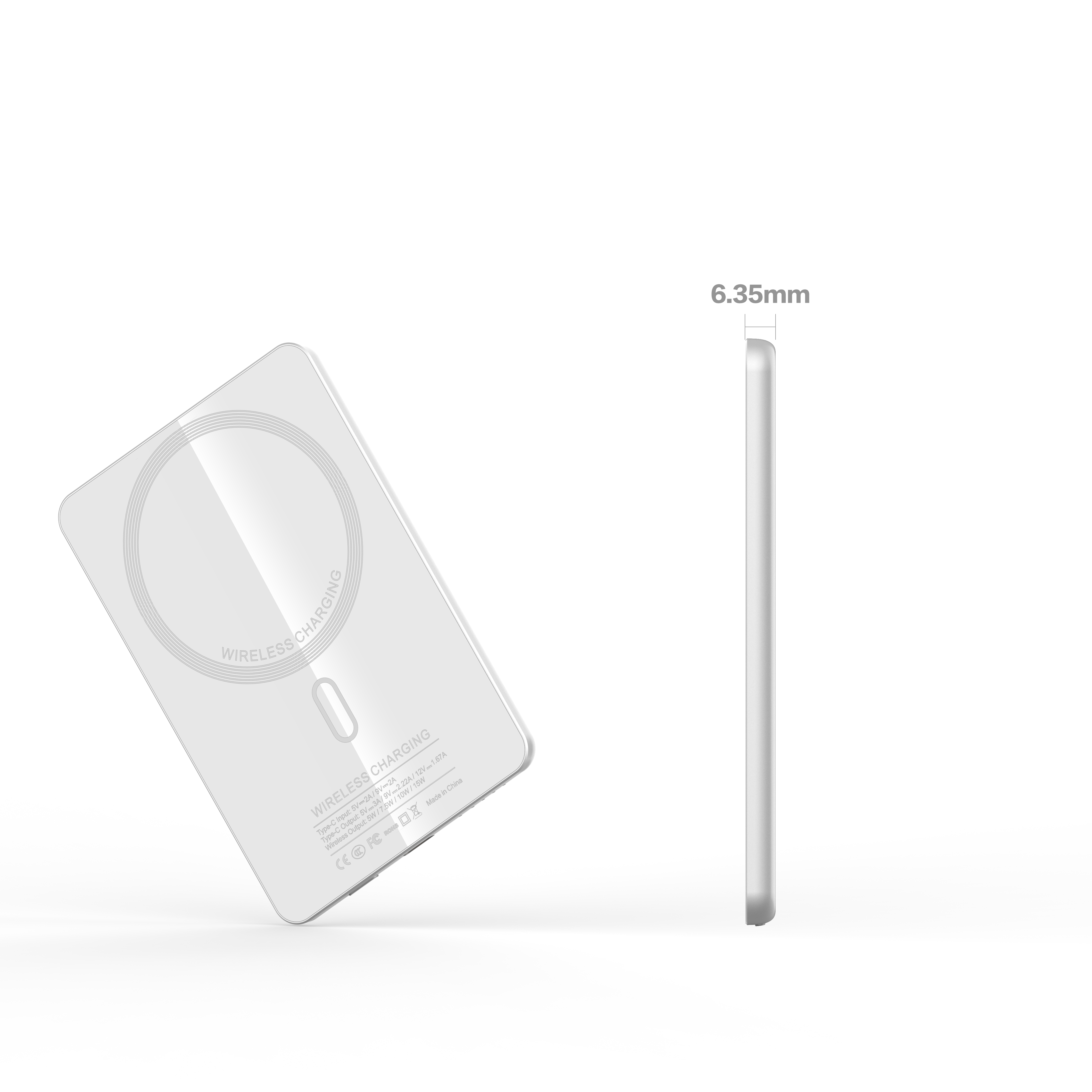 Ultra-thin 6.35mm 15W Magnetic Wireless Charging 5000mAh PD20W Fast Charging Portable Power Bank