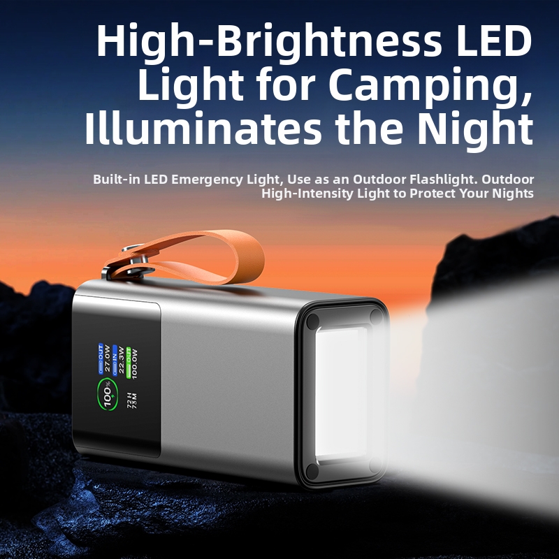 OEM LOGO 30000mAh Li-ion Power Battery Charger Built-in USB-C Cable PD100W with LED Display for Macbook Mobile Laptops