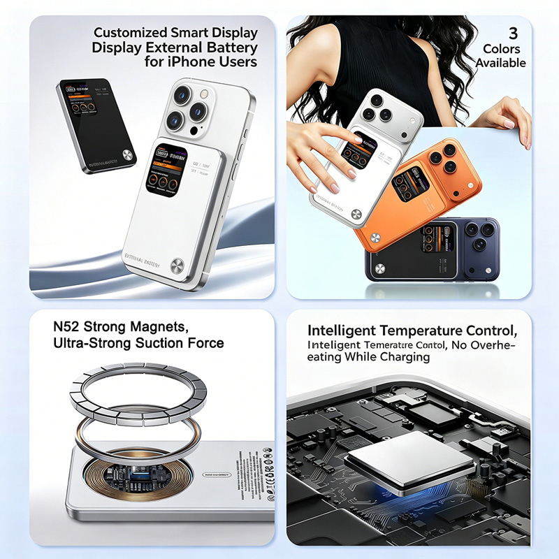 Custom LED logo 5000mAH 10000mah fast charge 22.5W magnetic wireless charging power bank