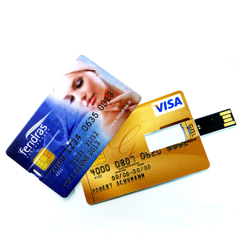 Customized logo Credit Card Shape Usb Pendrive Pen Drive 8gb 16gb 32gb 128gb Memory Stick Business Card Usb Flash Drive