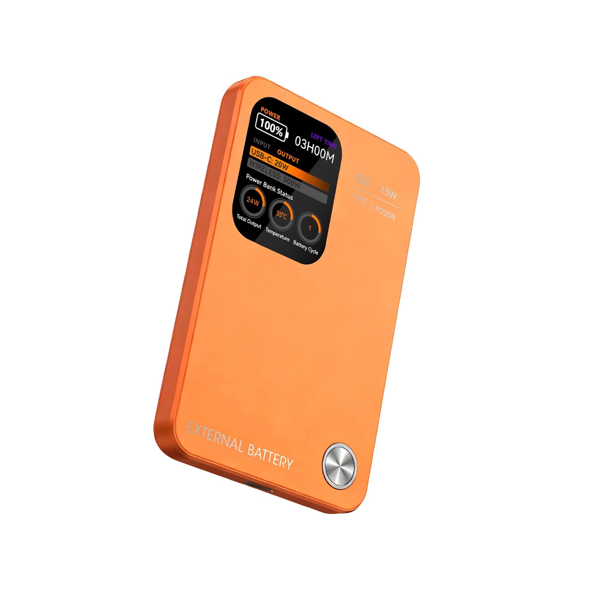 TFT Screen 5000mah Compact Outdoor OEM 20W Super Fast Charging Wireless Power Bank for Phones/Watches/Earbuds