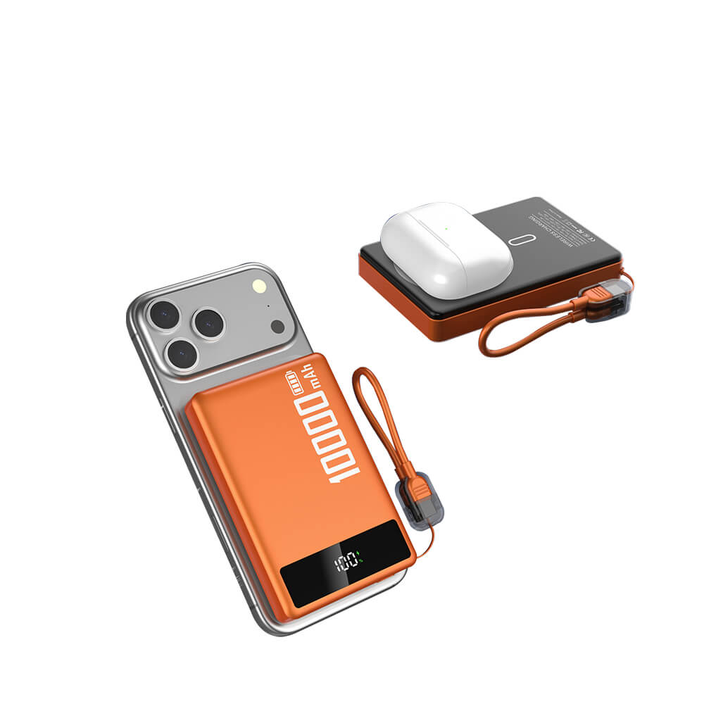 New Arrival Mini Ultra Slim 10000mah 22.5w Fast Charging Magnetic Wireless Lanyard Portable Power Bank