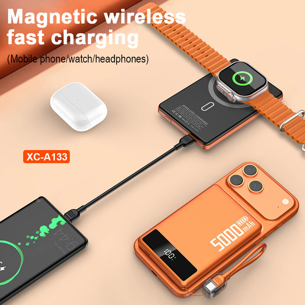New Arrival Pd20w Custom logo ultra Thin Power Banks Battery Pack Mini Powerbank Portable Charger Wireless Magnetic Power Bank