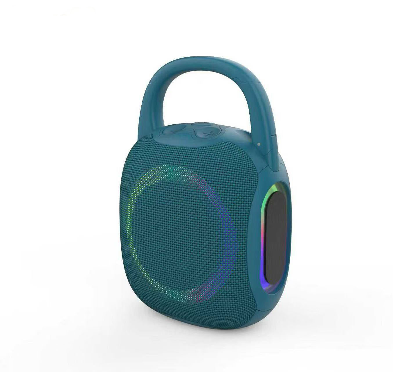 Portable Bluetooth Speaker Adopting IP56 Waterproof RGB Rhythm Light Portable Bluetooth Speaker for Outdoor Camping Activities