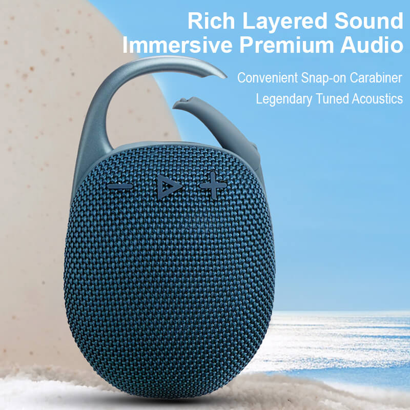 Portable Clip-on Bluetooth Speaker 5W Hi-Fi Driver 6 Colors Outdoor Waterproof Wireless Mini Speaker for Camping Hiking Travel