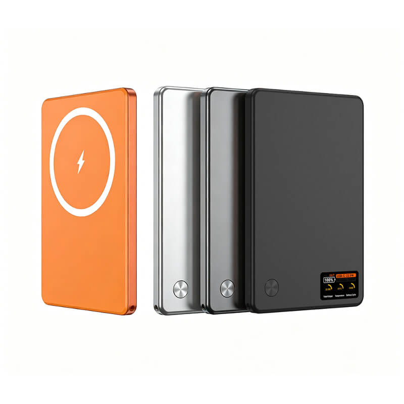 Aluminum Alloy Full Solid State Magnetic Power Bank 5000mAh N52 Strong Magnet Real Time Temp Data Display Pocket Friendly Power Bank