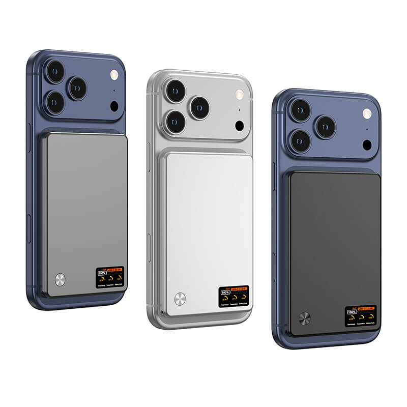 Aluminum Alloy Full Solid State Magnetic Power Bank 5000mAh N52 Strong Magnet Real Time Temp Data Display Pocket Friendly Power Bank