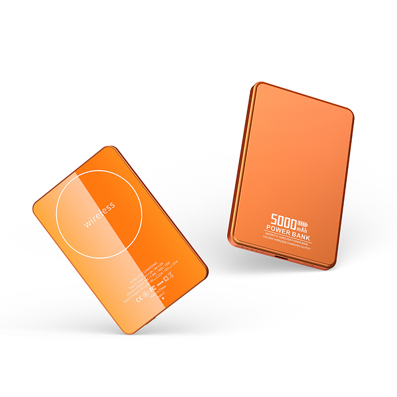 7.5mm Ultra Thin CNC Aluminum Magnetic Power Bank 5000mAh PD22.5W Wired 15W Wireless 5 LED Light Indicator 3 Color Mini Pocket Power Bank