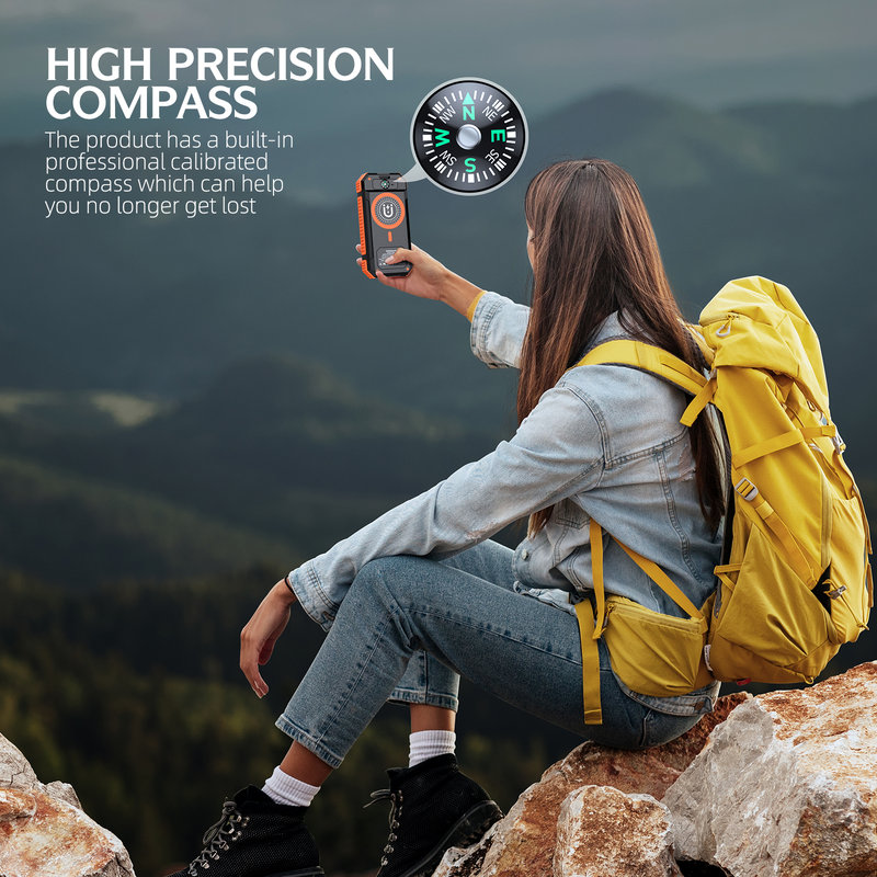 Solar Power Bank, 20000mAh, 15W Magnetic Wireless, Camping Light SL-906