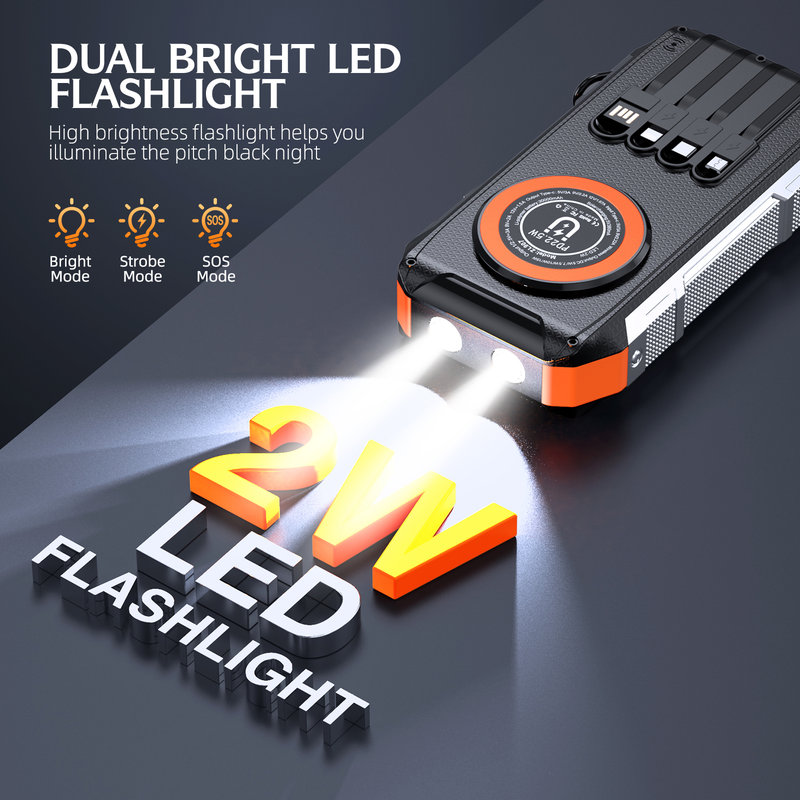 dual bright LED flashlight with bright, strobe and SOS modes