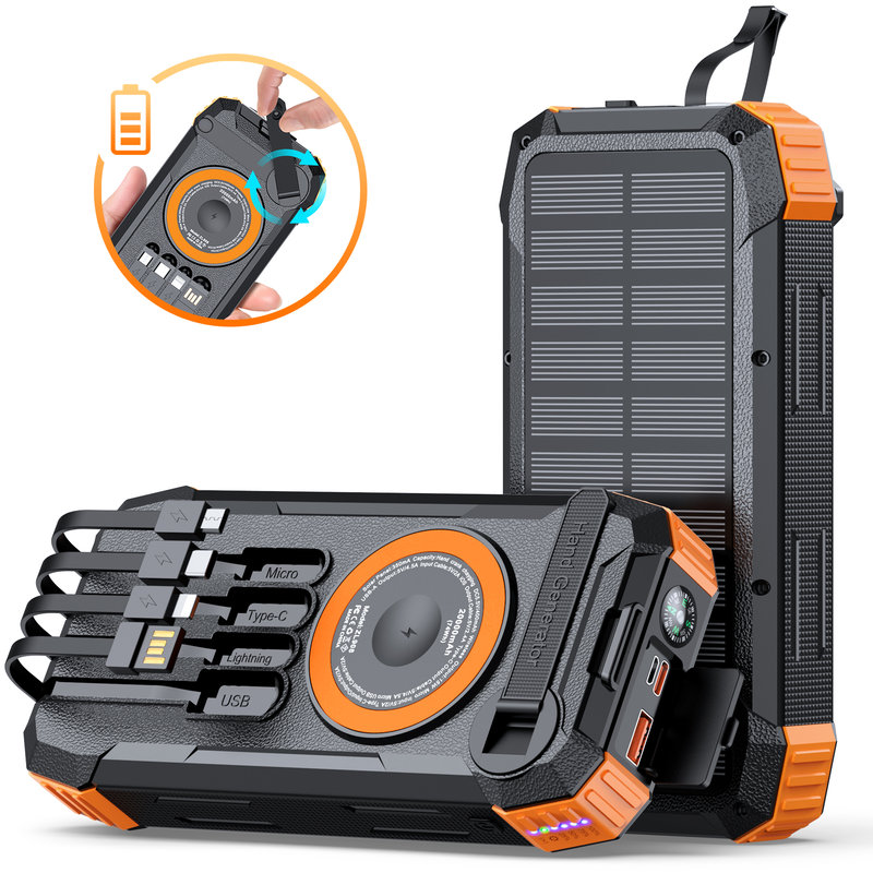 hand crank generator in use for emergency charging
