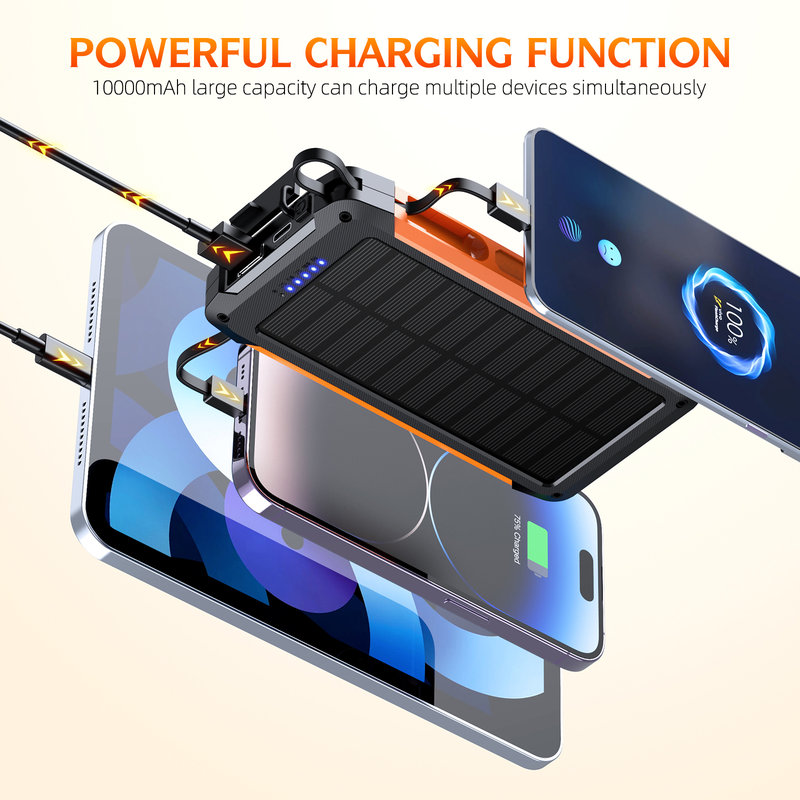 Solar Power Bank, 10000mAh, 15W Magnetic Wireless, 22mm Slim SL-909