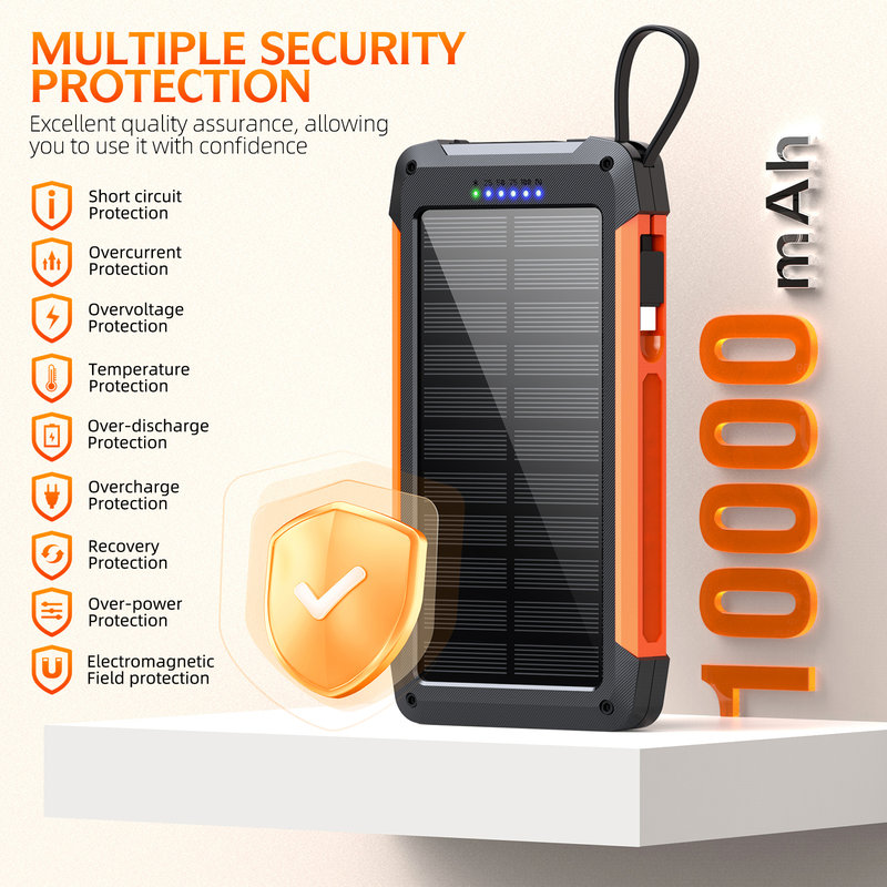 Solar Power Bank, 10000mAh, 15W Magnetic Wireless, 22mm Slim SL-909