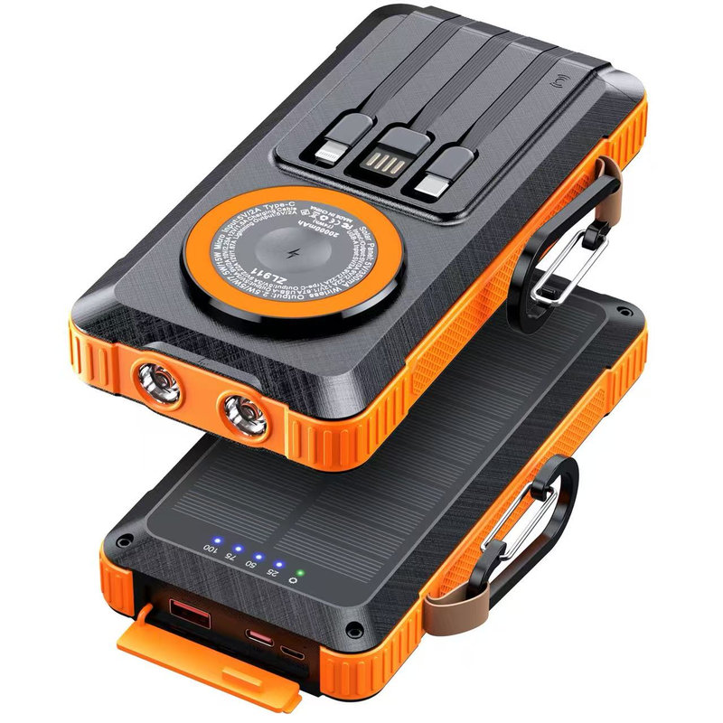 Solar Power Bank, 20000mAh, 15W Wireless, Watch & Earbuds Charging SL-911